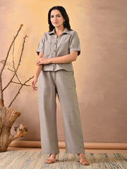 Plain Cotton Blend Shirt With Pant