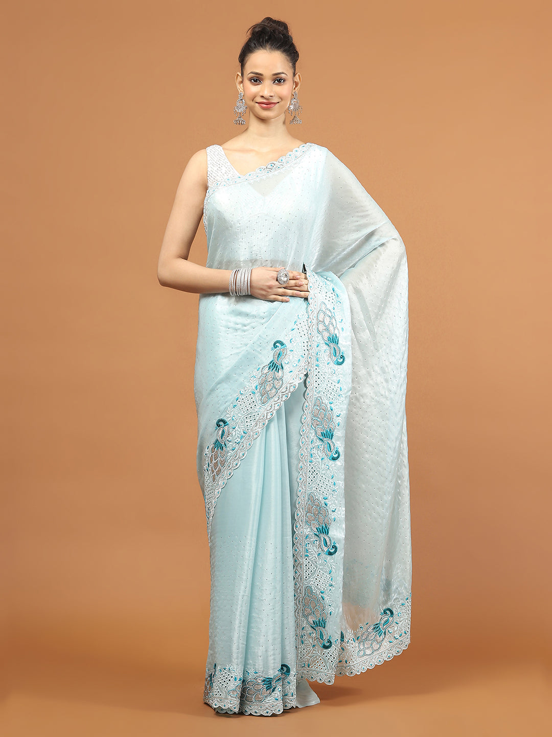 Stone Work Organza Saree