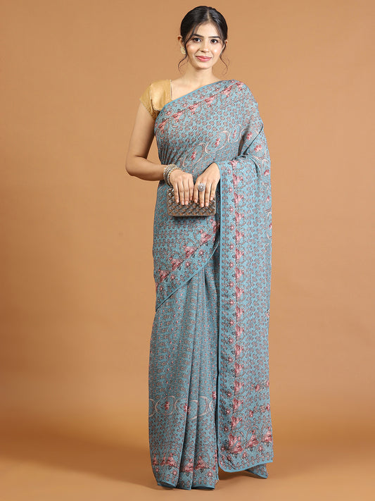 Digital Printed Georgette Saree