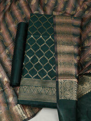 Woven Design Chanderi Unstitched Suit With Pant & Dupatta