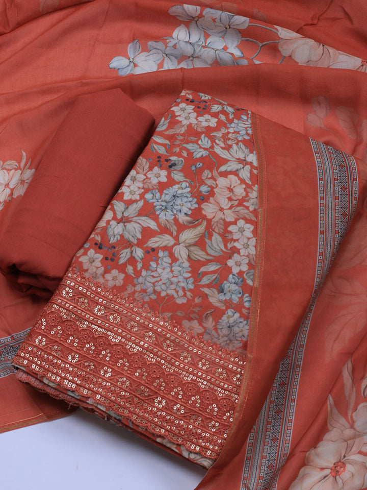 Printed Muslin Unstitched Suit With Dupatta
