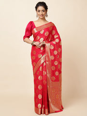 Zari Border Booti Chiffon Saree