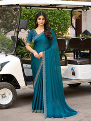 Sequins Embroidery Chiffon Saree