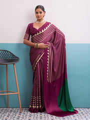 Printed Satin Saree