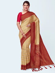 Zari Jaal Woven Art Silk Saree