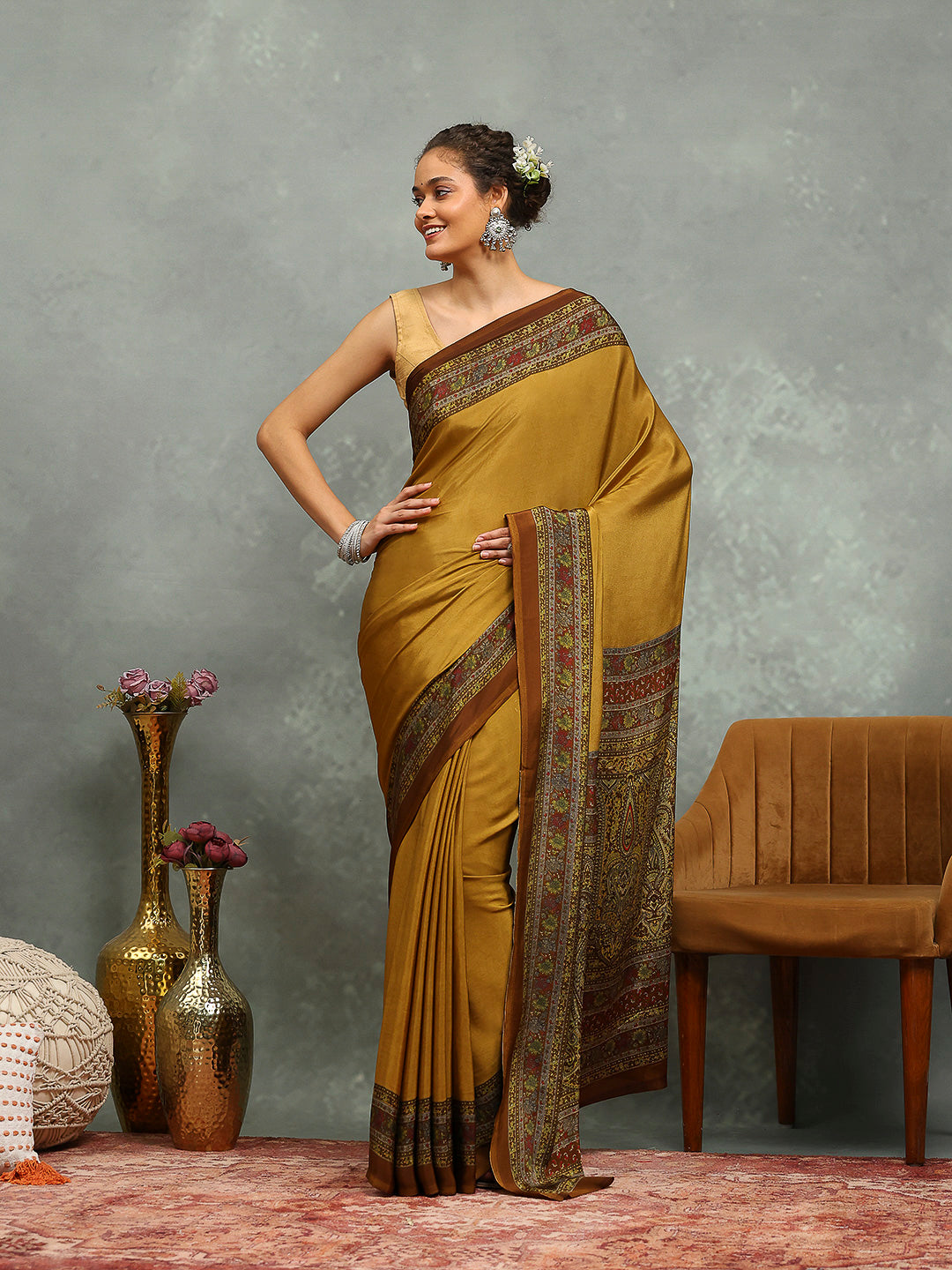 Digital Printed Crepe Saree