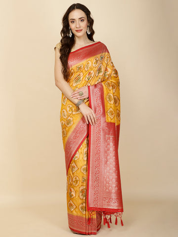 Zari Jaal Woven Handloom Saree