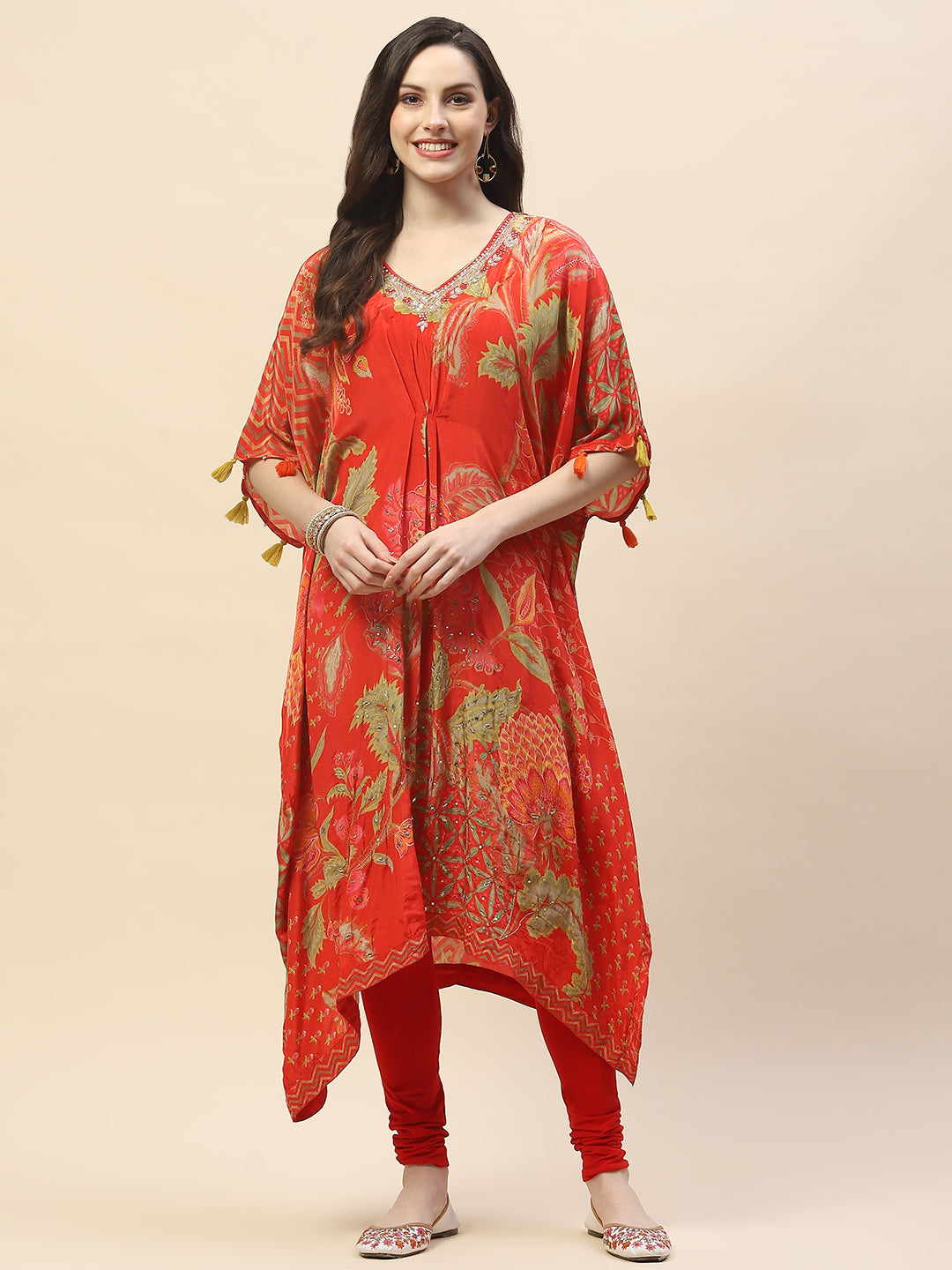 Printed Crepe Kaftan Kurta