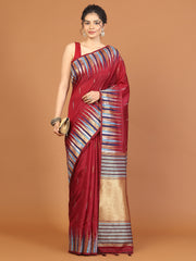 Plain Zari Border Art Silk Saree