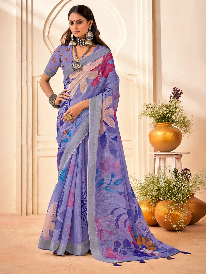 Digital Printed Cotton Saree
