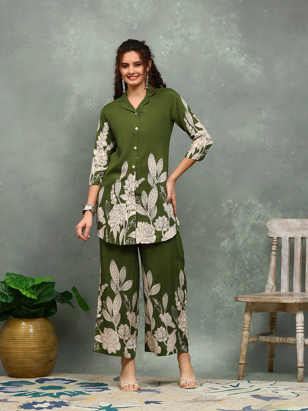 Printed Muslin Kurta With pants