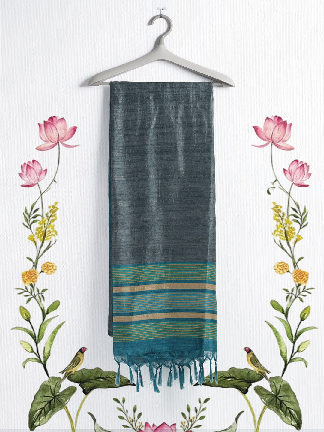 Printed Tussar Saree