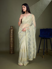 Sequin Embroidery Tissue Saree