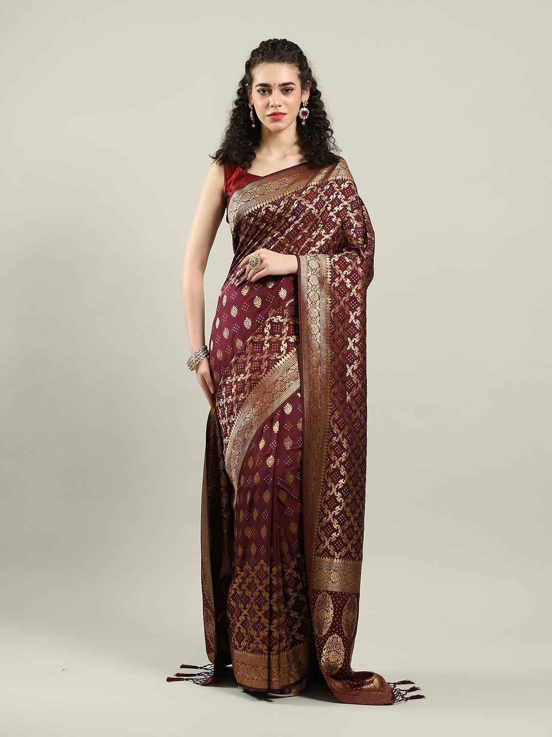 Zari Jaal Art Silk Woven Saree