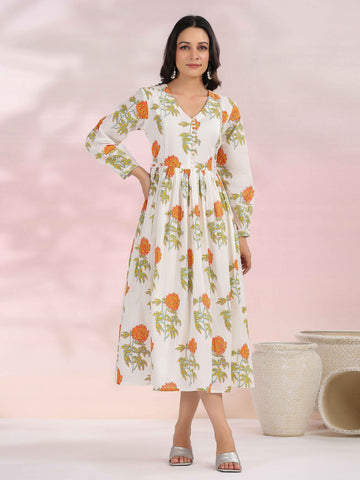 Floral Printed Cotton Dress