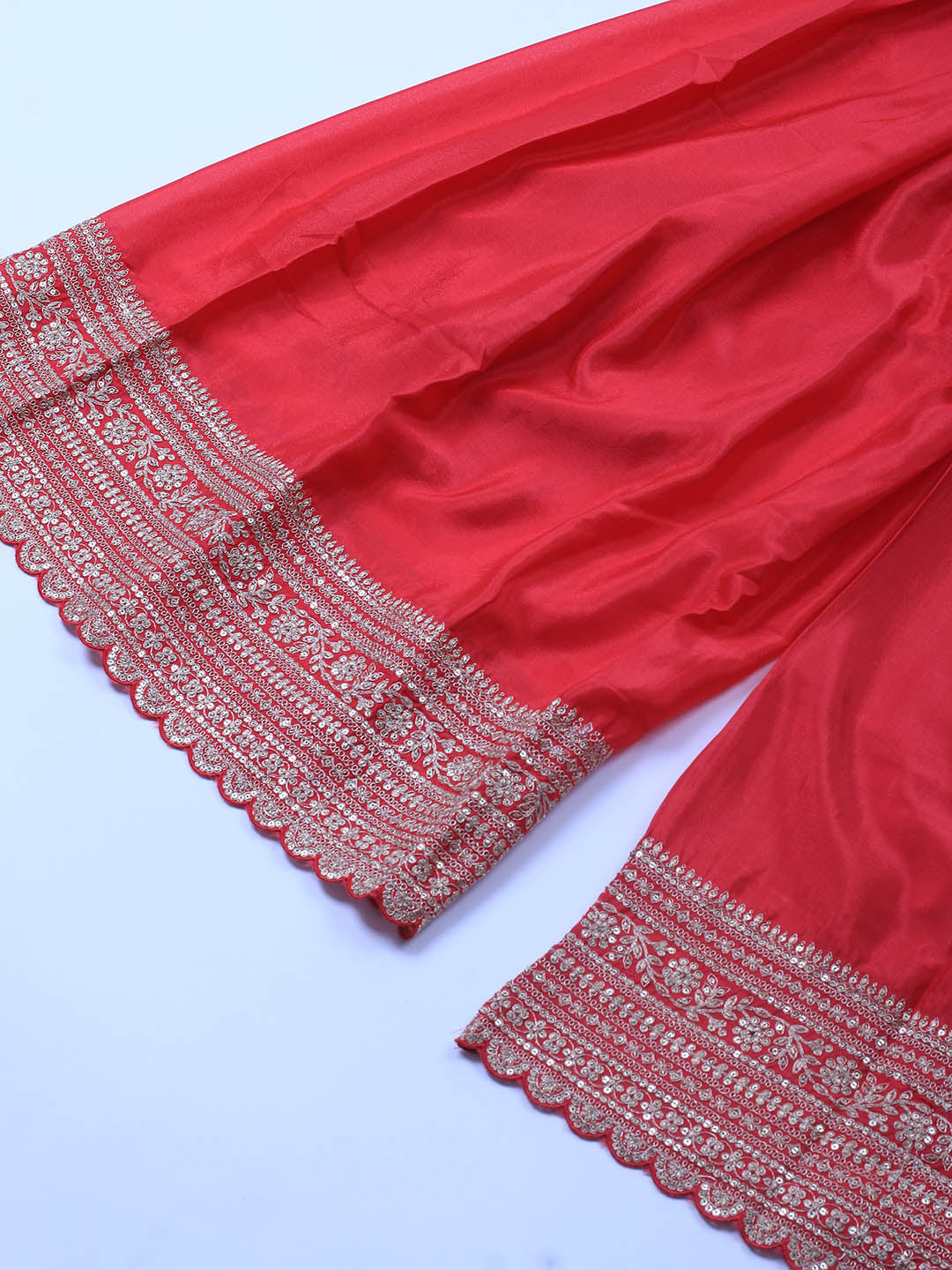 Embroidered Art Silk Unstitched Suit Piece With Dupatta