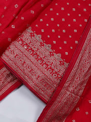 Woven Art Silk Unstitched Suit Piece With Dupatta