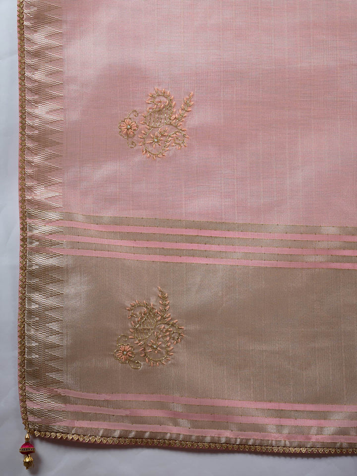 Woven Border Linen Saree