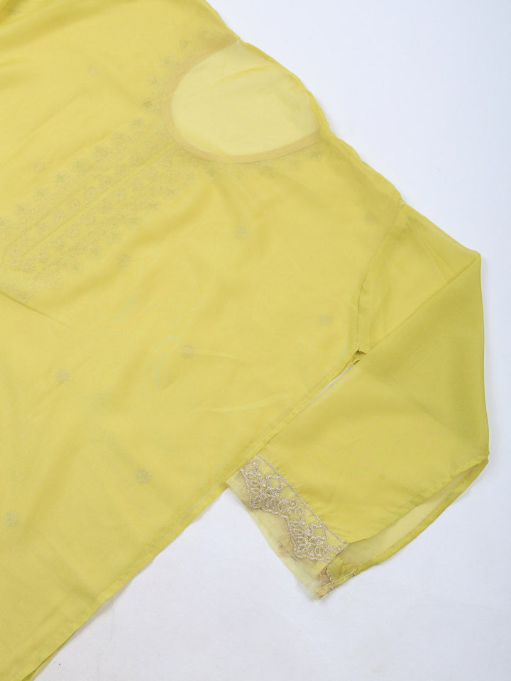 Embroidered Cotton Unstitched Suit With Pant &amp; Dupatta