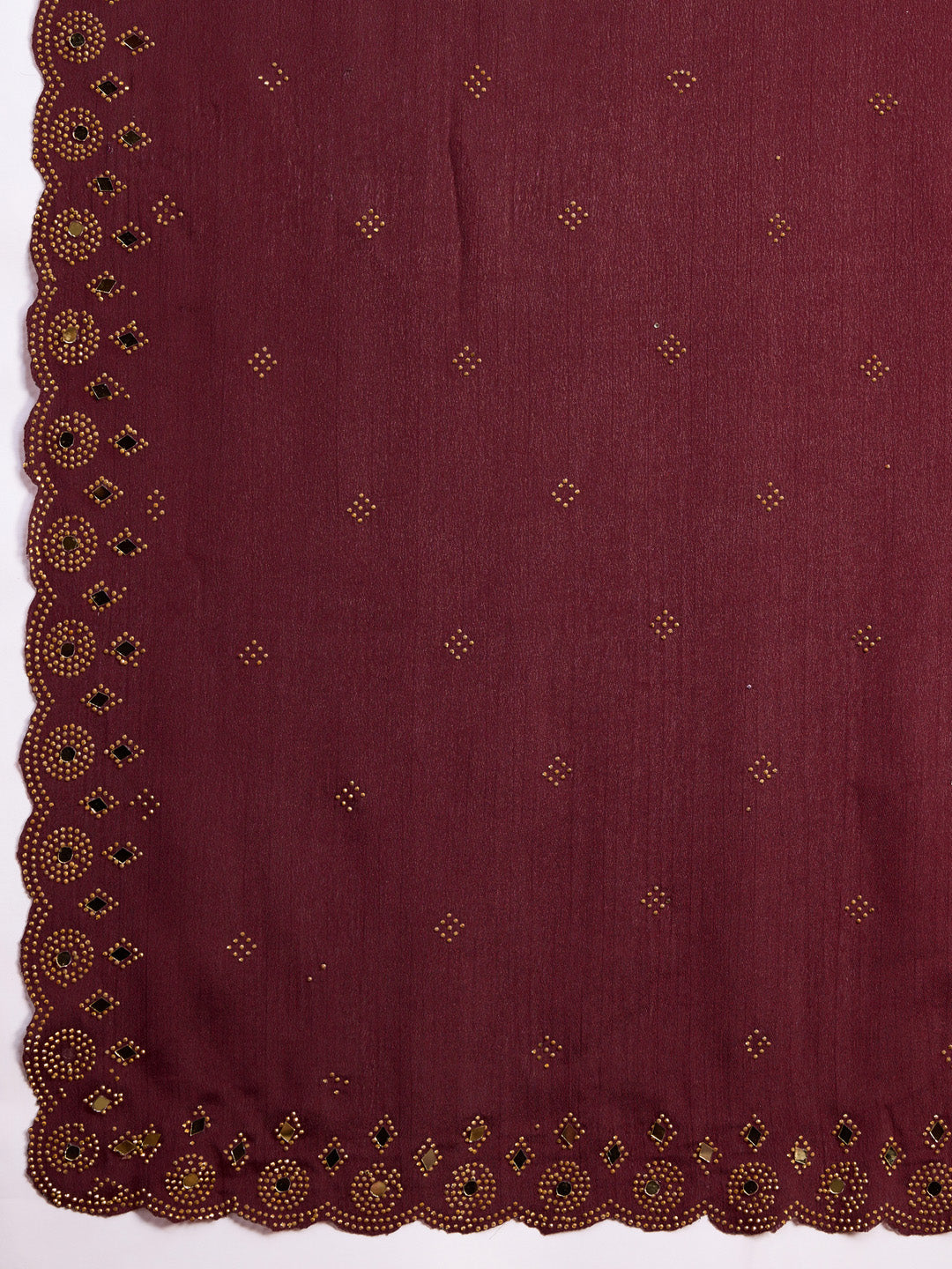 Embroidered Chinon Saree