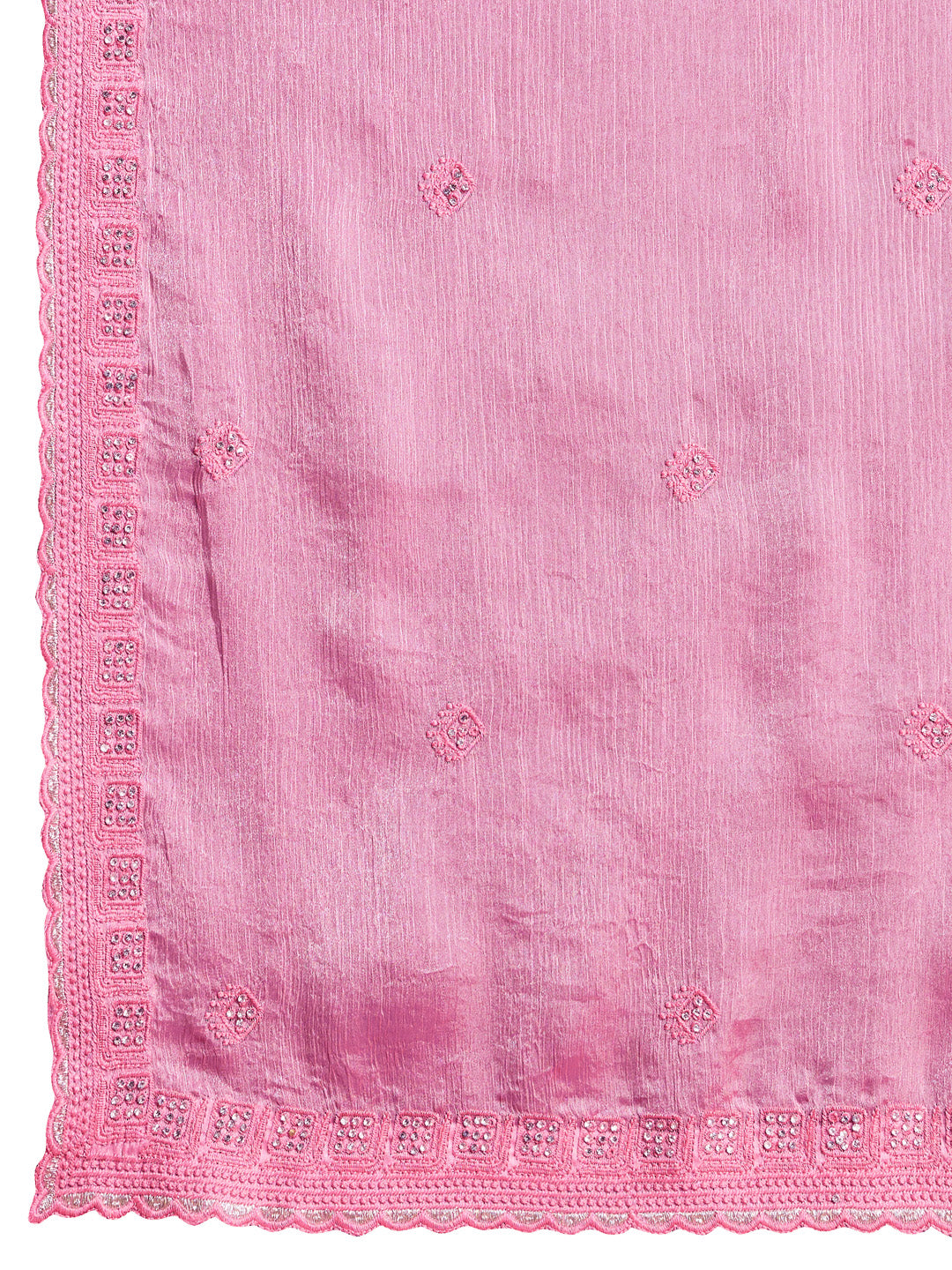 Embroidered Chinon Saree