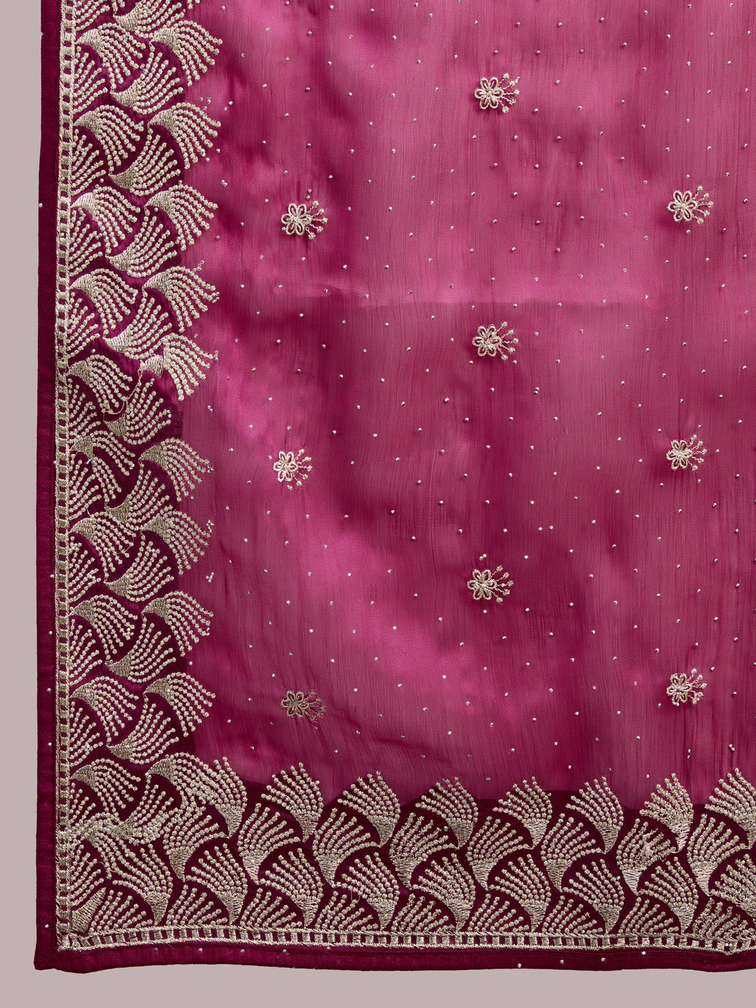 Embroidered Linen Blend Saree