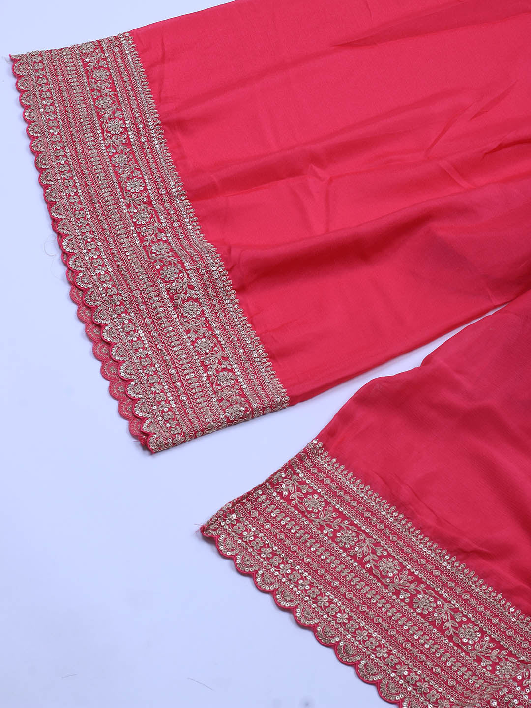 Embroidered Art Silk Unstitched Suit Piece With Dupatta