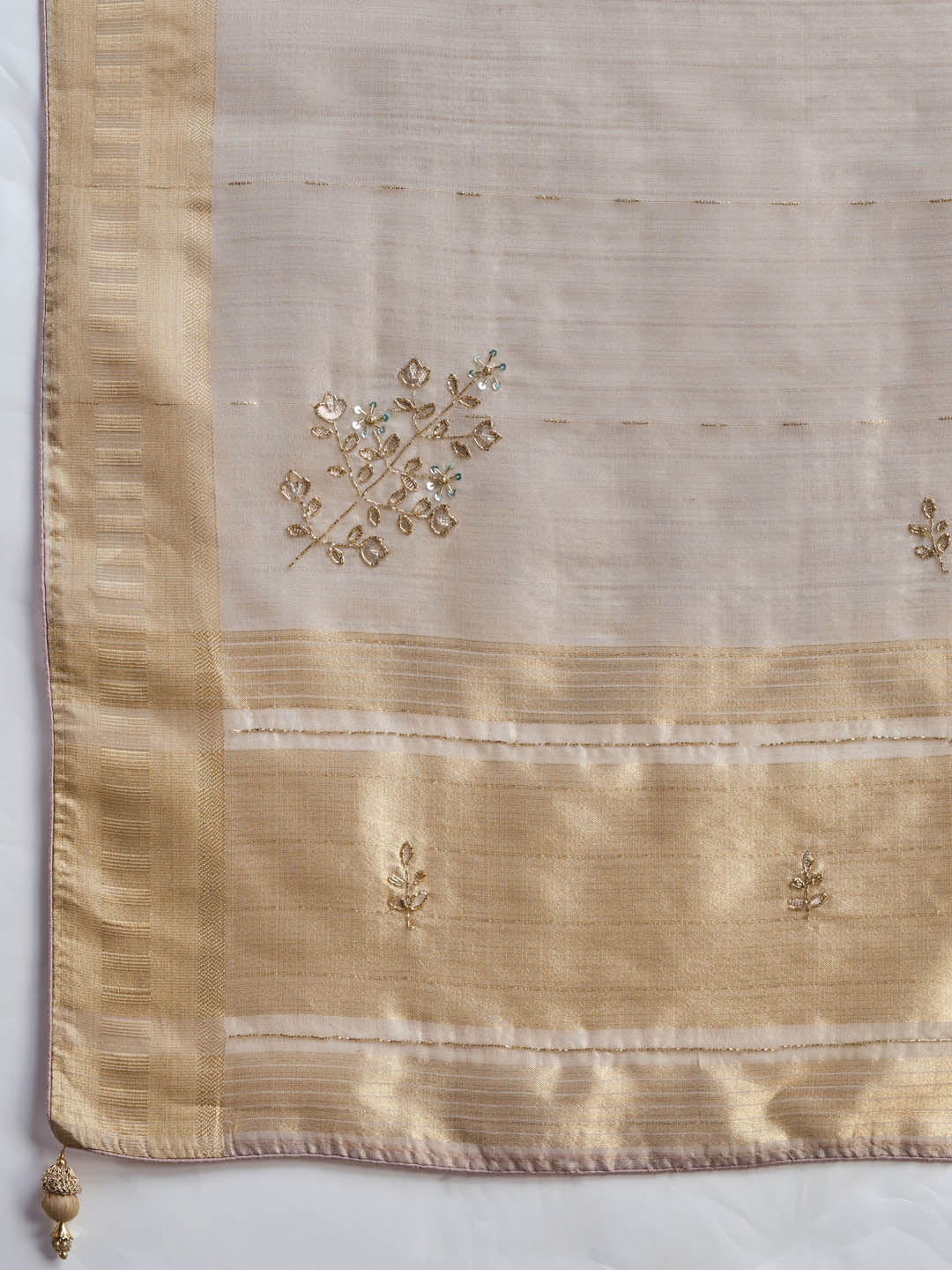 Woven Border Linen Saree