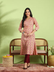 Floral Printed Cotton Blend Kurta