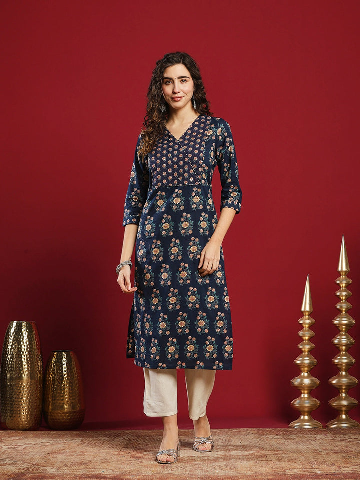 Floral Printed Cotton Blend Kurta