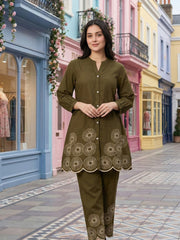 Printed Cotton Blend Kurta With Pant