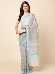 Floral Printed Cotton Saree