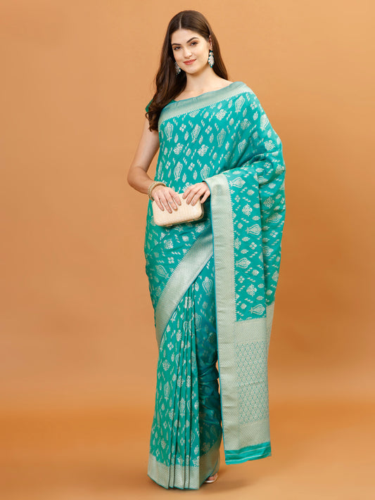 Zari Border Banarasi Woven Saree