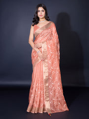 Sequence Embroidery Tissue Saree