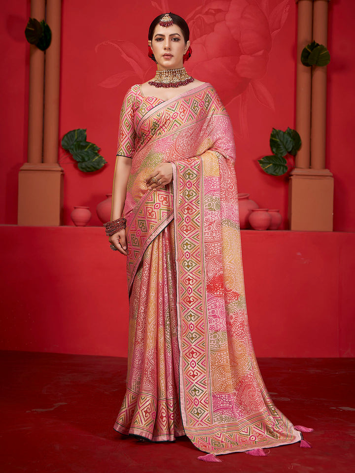 Abstract Printed Georgette Saree