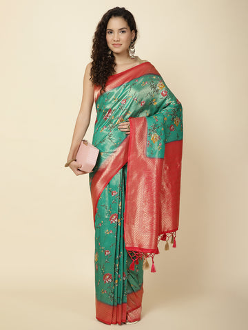 Zari Border Banarasi Woven  Saree