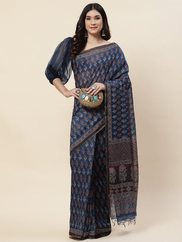 Paisley Printed Cotton Saree