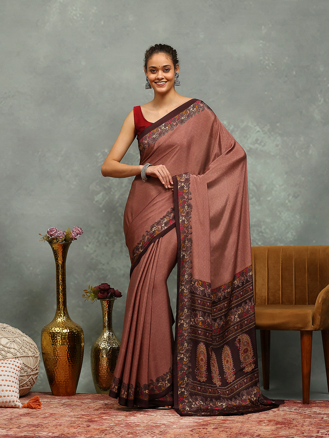 Digital Printed Crepe Saree