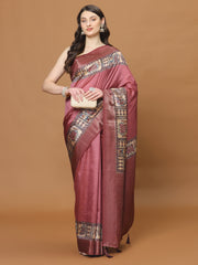 Digital Printed Satin Woven Saree