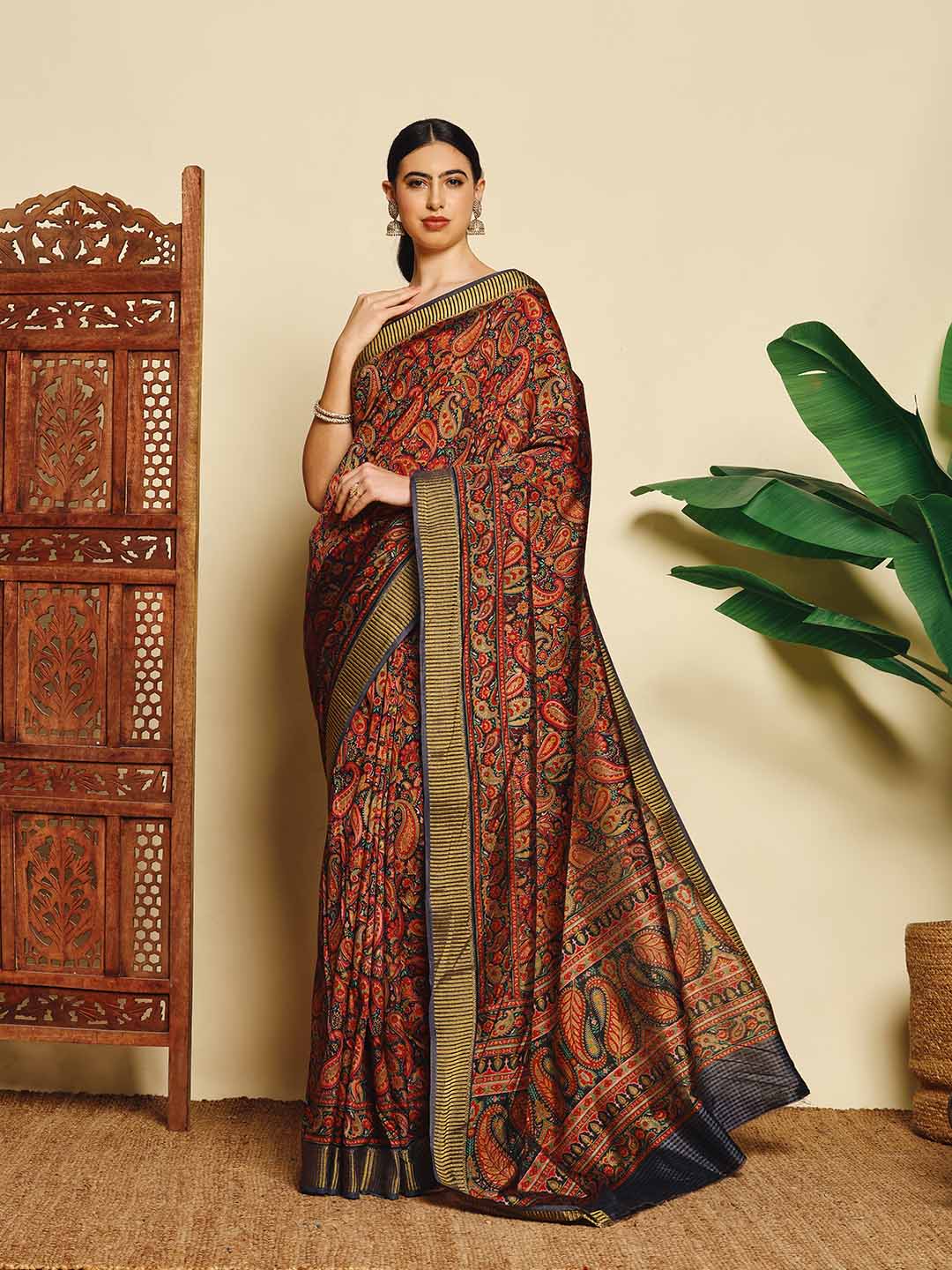 Paisley Printed Art Silk Saree