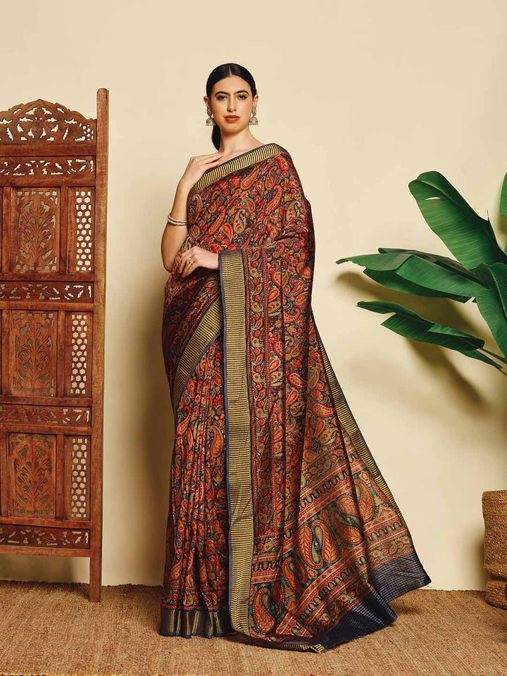 Paisley Printed Art Silk Saree