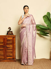 Thread Embroidered Work Tissue Saree
