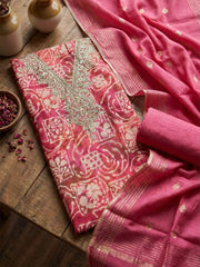 Embroidered Cotton Unstitched Suit With Pant