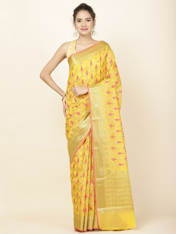 Zari Jaal Woven Cotton Saree