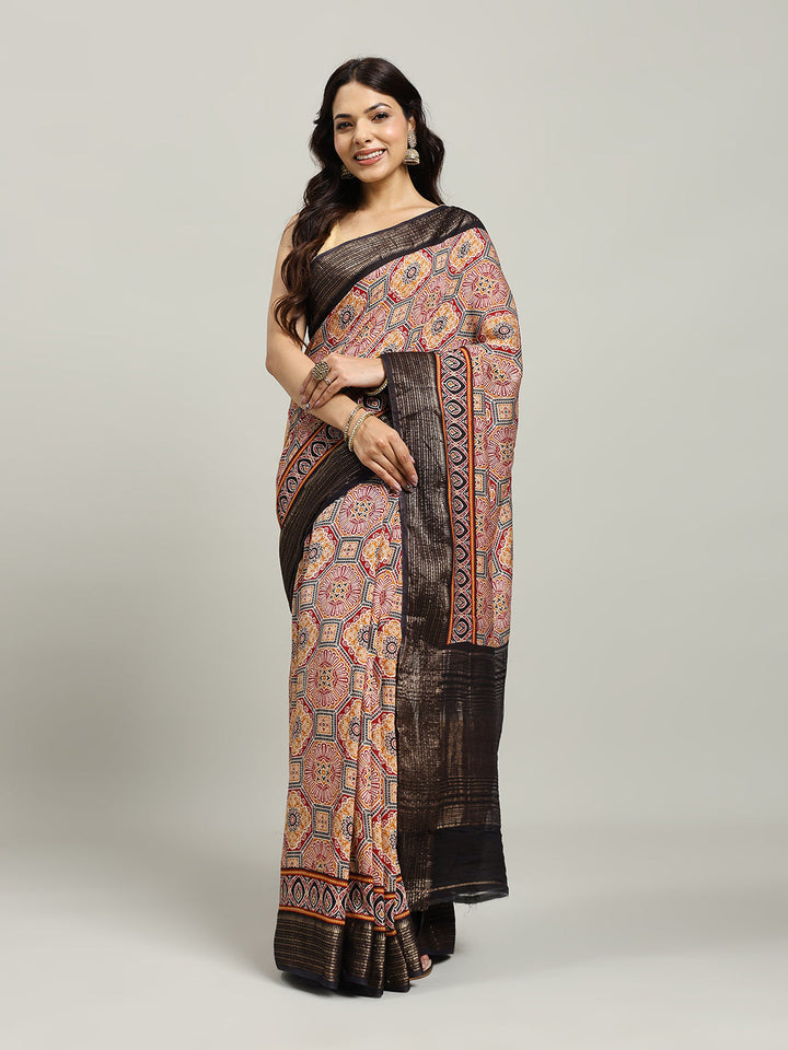 Digital Printed Cotton Blend Woven Saree