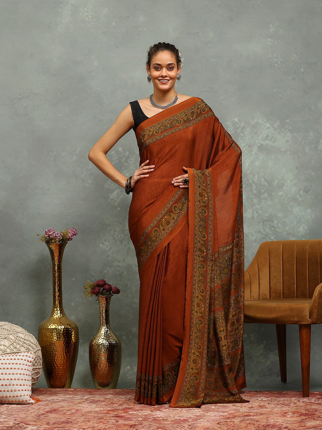 Digital Printed Crepe Saree