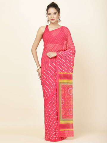 Leheriya Printed Georgette Woven Saree