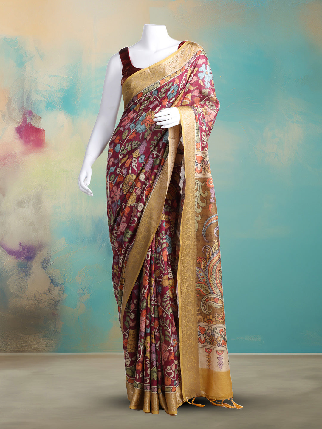 Printed Tussar Saree