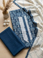 Printed Cotton Blend Unstitched Suit With Pant & Dupatta
