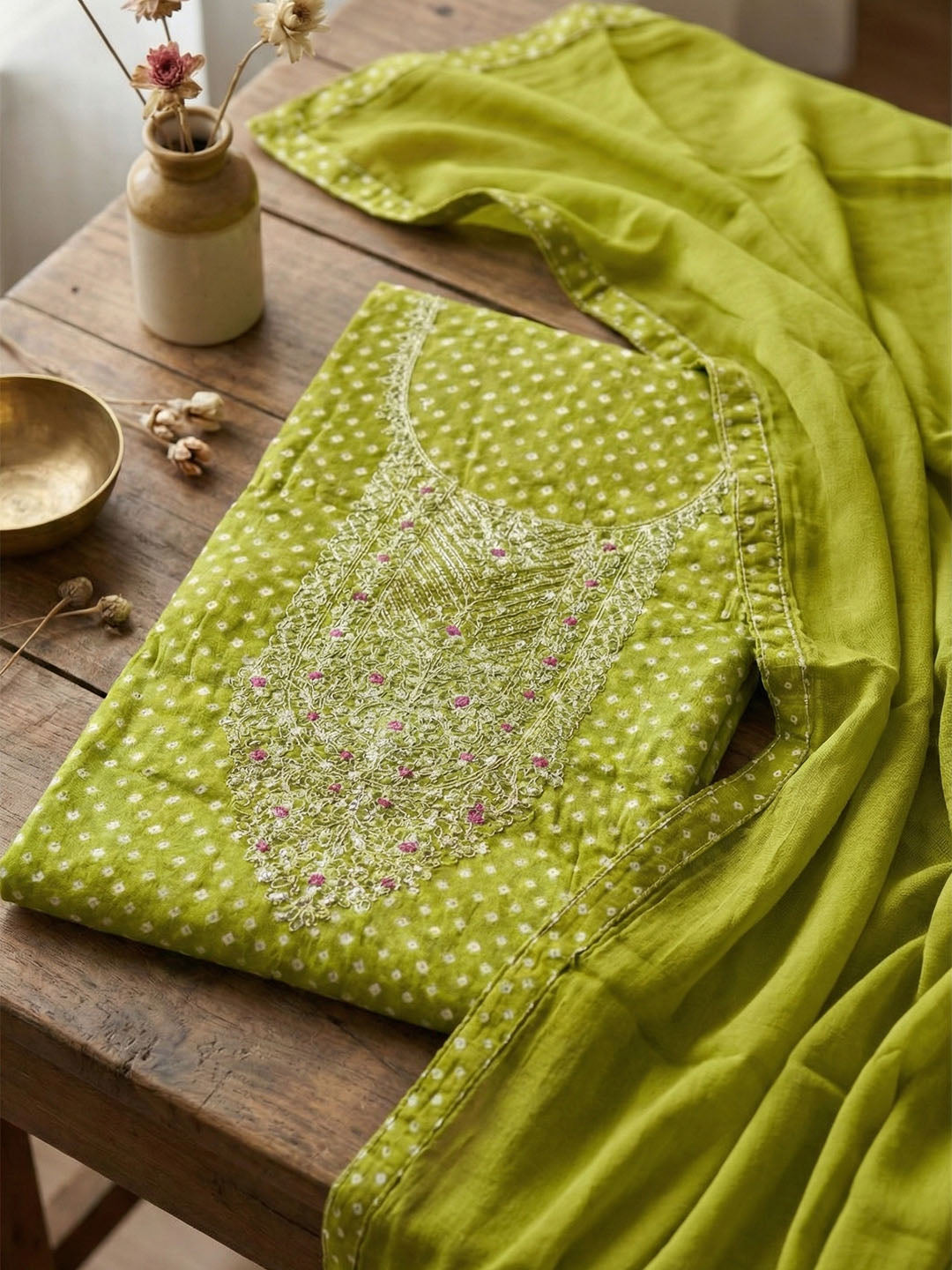 Embroidered Cotton Unstitched Suit With Pant